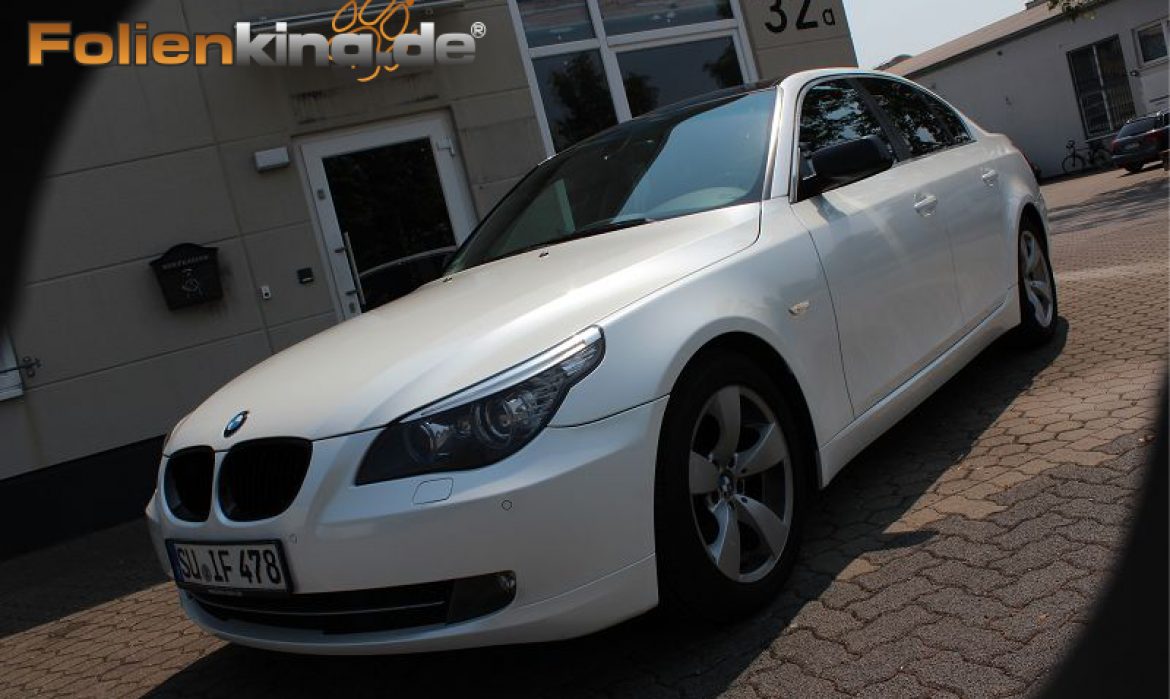 Bmw E60 Vollfolierung In Perlmutt Weiß Glänzend Folienking