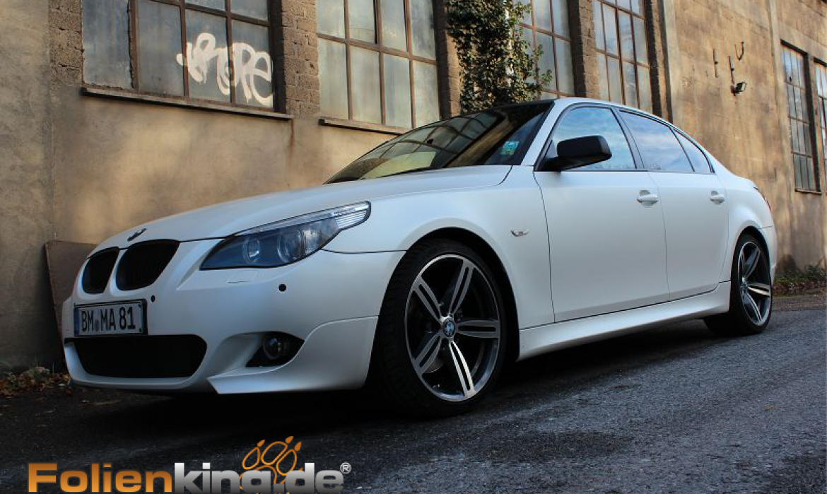 Bmw E60 Vollfolierung In Weiß Seidenglanz Folienking