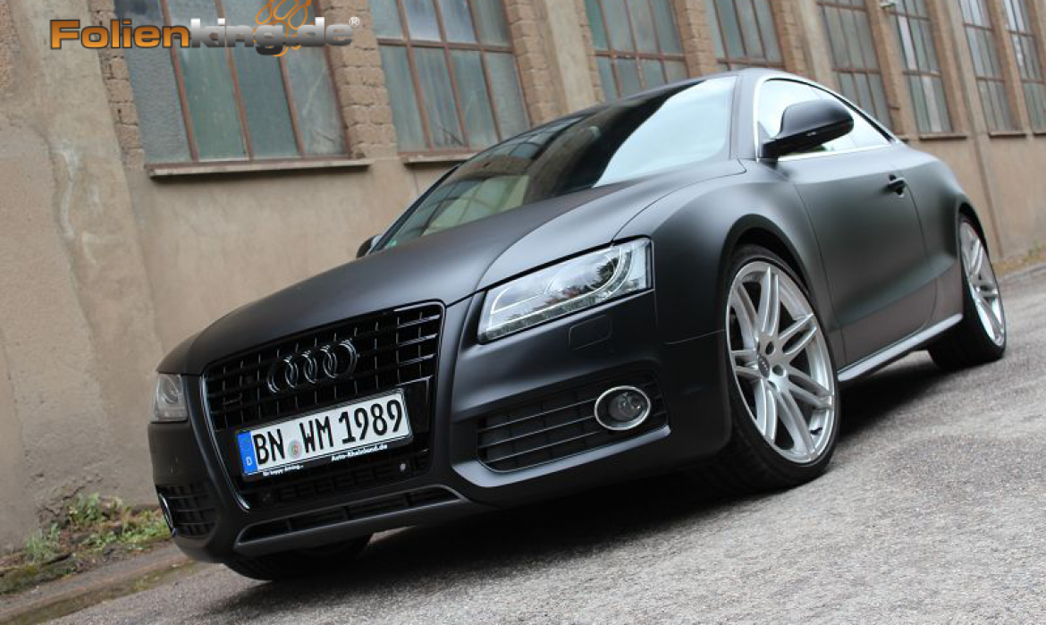 Audi A5 Coupe in schwarz matt - Folierung und Scheibentönung in