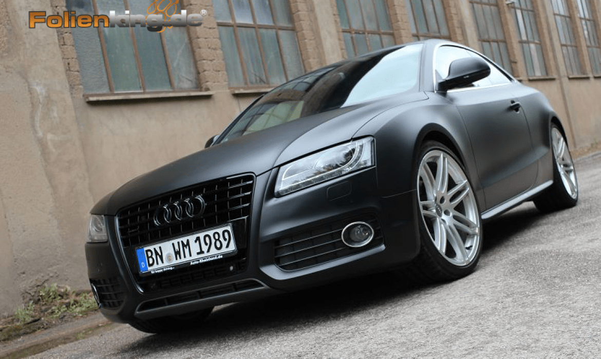 Audi A5 Coupe in schwarz matt - Folierung und Scheibentönung in Köln Bonn 