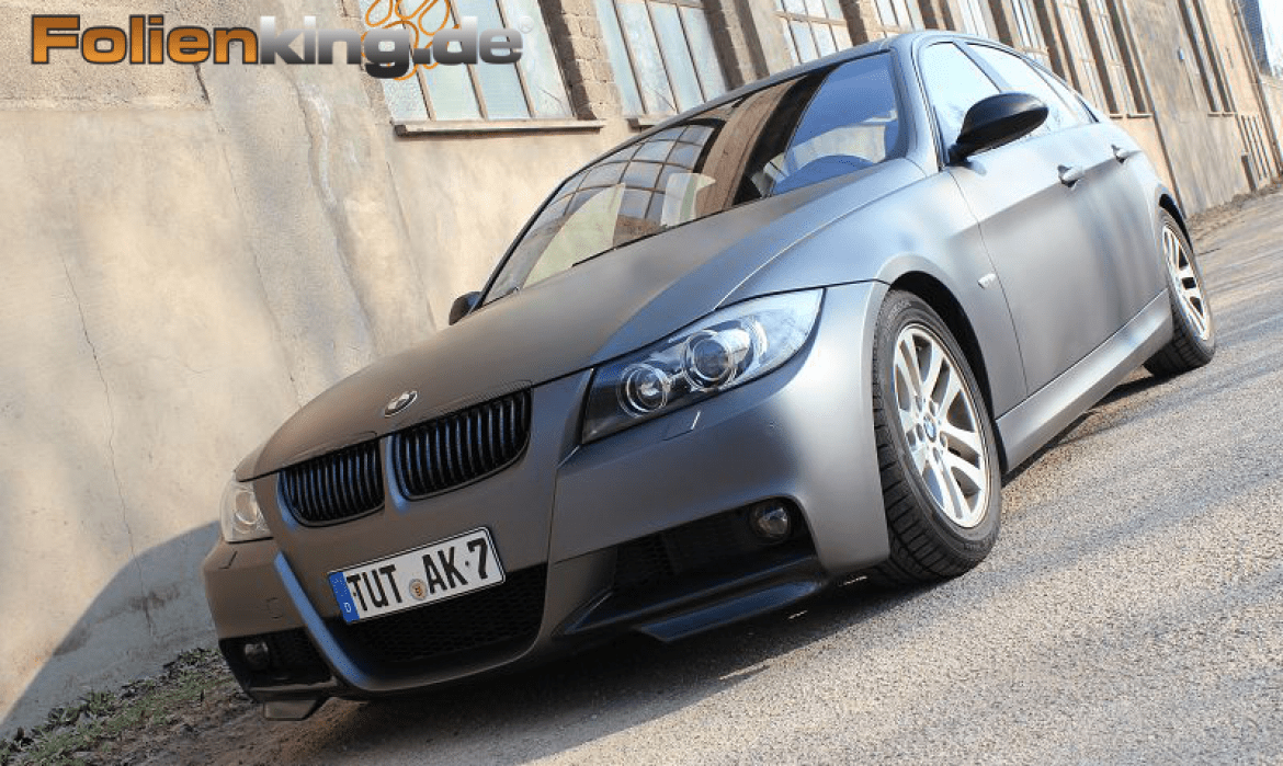BMW E90: Vollfolierung in grau matt metallik - Folierung und
